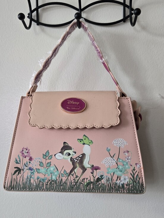 Disney Handbags - Disney Pink Bambi Floral Satchel with Scalloped Flap